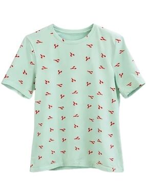 Denim Co Cotton T Shirt Green Lobster Print Short Sleeve Crew Neck Size M